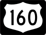 Highway 160 Sign With Black Border Sticker