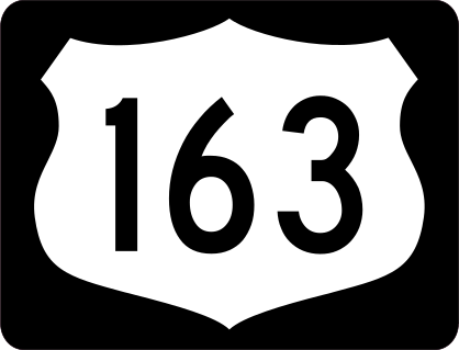 Highway 163 Sign With Black Border Sticker