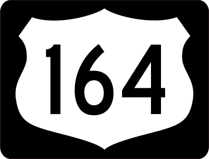 Highway 164 Sign With Black Border Sticker