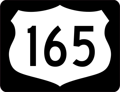 Highway 165 Sign With Black Border Sticker