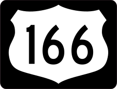 Highway 166 Sign With Black Border Sticker