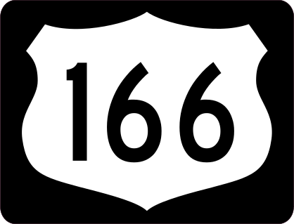 Highway 166 Sign With Black Border Sticker