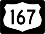 Highway 167 Sign With Black Border Sticker
