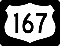 Highway 167 Sign With Black Border Sticker
