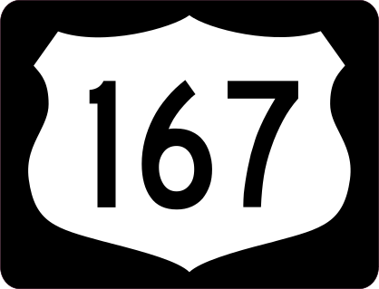 Highway 167 Sign With Black Border Sticker