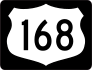 Highway 168 Sign With Black Border Sticker