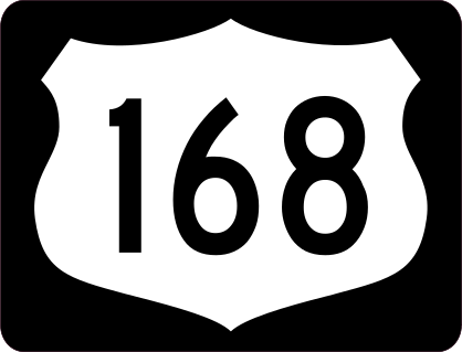 Highway 168 Sign With Black Border Sticker