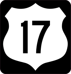 Highway 17 Sign With Black Border Sticker