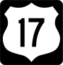 Highway 17 Sign With Black Border Sticker