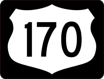 Highway 170 Sign With Black Border Sticker