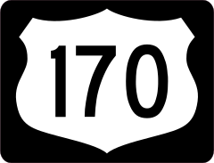 Highway 170 Sign With Black Border Sticker