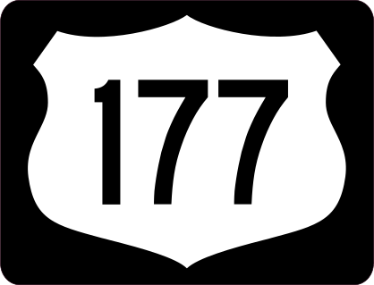 Highway 177 Sign With Black Border Sticker