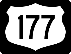 Highway 177 Sign With Black Border Sticker