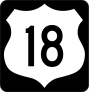 Highway 18 Sign With Black Border Sticker