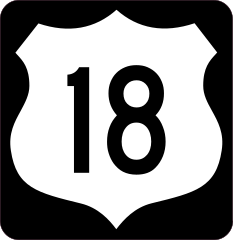 Highway 18 Sign With Black Border Sticker