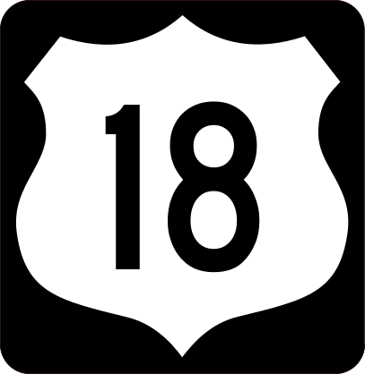 Highway 18 Sign With Black Border Sticker