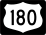 Highway 180 Sign With Black Border Sticker