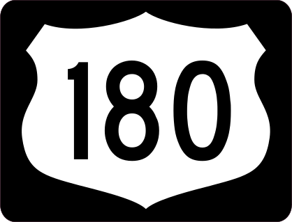 Highway 180 Sign With Black Border Sticker