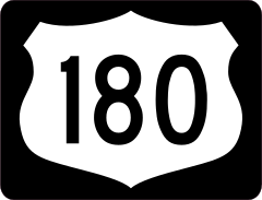 Highway 180 Sign With Black Border Sticker
