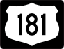 Highway 181 Sign With Black Border Sticker