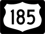 Highway 185 Sign With Black Border Sticker