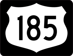 Highway 185 Sign With Black Border Sticker