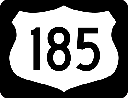 Highway 185 Sign With Black Border Sticker