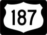 Highway 187 Sign With Black Border Sticker
