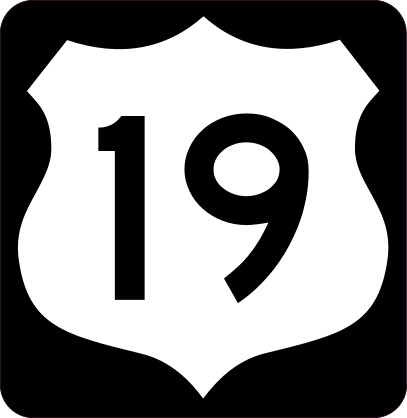 Highway 19 Sign With Black Border Sticker