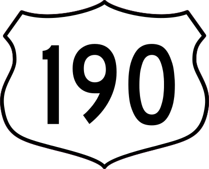 Highway 190 Sign Sticker