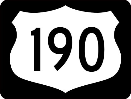 Highway 190 Sign With Black Border Sticker