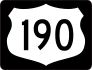 Highway 190 Sign With Black Border Sticker