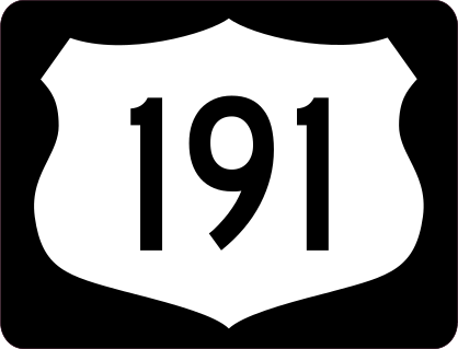 Highway 191 Sign With Black Border Sticker