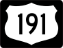 Highway 191 Sign With Black Border Sticker