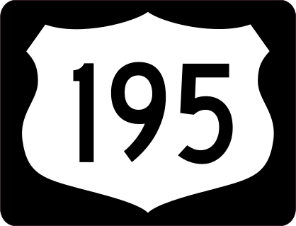 Highway 195 Sign With Black Border Sticker