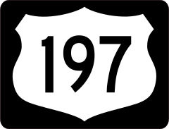 Highway 197 Sign With Black Border Sticker