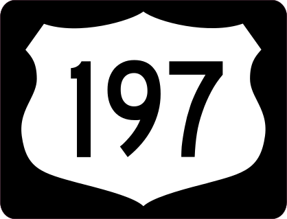 Highway 197 Sign With Black Border Sticker