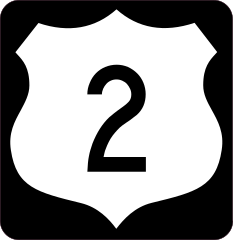 Highway 2 Sign With Black Border Sticker
