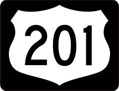 Highway 201 Sign With Black Border Sticker