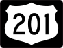 Highway 201 Sign With Black Border Sticker