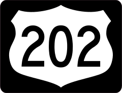 Highway 202 Sign With Black Border Sticker