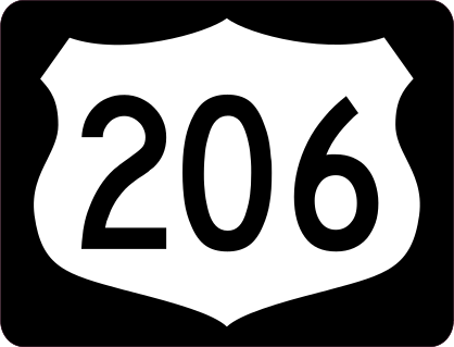 Highway 206 Sign With Black Border Sticker