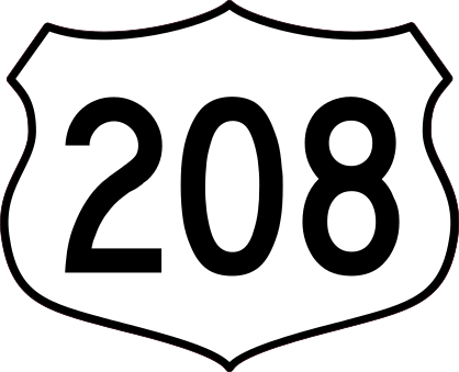 Highway 208 Sign Sticker