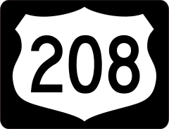 Highway 208 Sign With Black Border Sticker