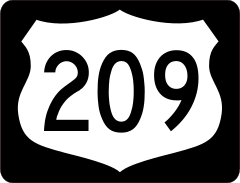 Highway 209 Sign With Black Border Sticker