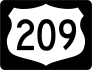 Highway 209 Sign With Black Border Sticker