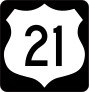 Highway 21 Sign With Black Border Sticker