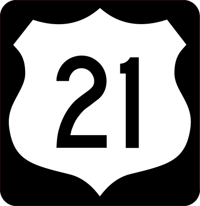 Highway 21 Sign With Black Border Sticker