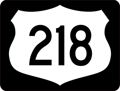 Highway 218 Sign With Black Border Sticker