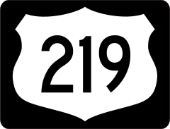 Highway 219 Sign With Black Border Sticker